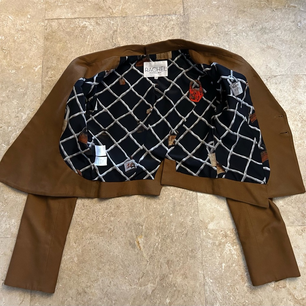 Rachel Rachel Roy Women's Asymmetrical Brown Blazer, Size 10, New Without Tag - Picture 5 of 16